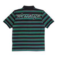educated applique polo shirt - black/green