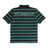educated applique polo shirt - black/green