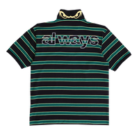 educated applique polo shirt - black/green