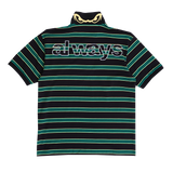 educated applique polo shirt - black/green