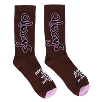 always snapper sock - brown/pink
