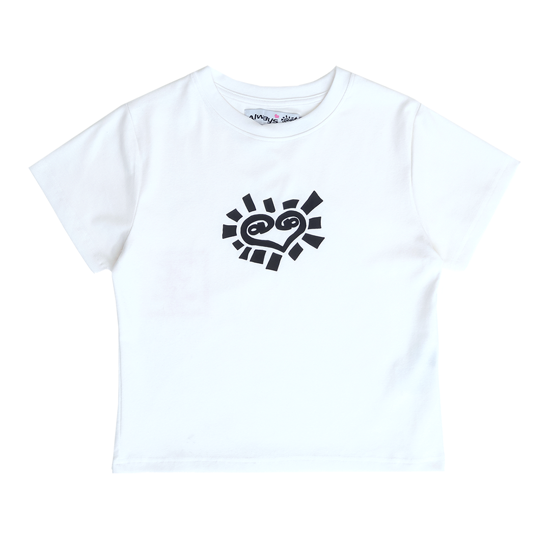 トップス always heart sun baby tee - white Always Do What You Should Do Heart Sun Baby Tee - White