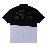 two tone polo - black/grey