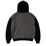 human applique zip up hoodie - black