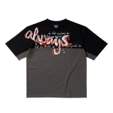 waza panelled tshirt - grey/black
