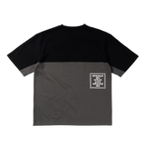 waza panelled tshirt - grey/black