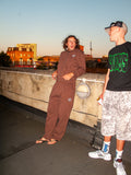 premium no cuff jogger - brown