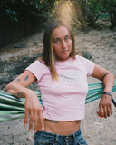 he@rt baby tee - baby pink / silver