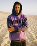 human applique zip up hoodie - purple
