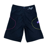 a.i wrapped boardshorts - black/yellow/fuchsia