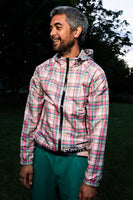 plaid bandemic jacket - green/pink