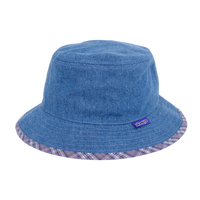 reversible bucket hat - denim / plaid