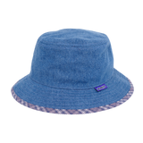 reversible bucket hat - denim / plaid