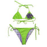 reversible bikini - green / plaid