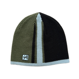 stripe beanie - khaki/blue/black