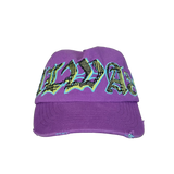 goth snap back cap - purple