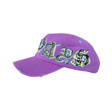 goth snap back cap - purple