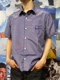 criss cross purple label shirt - purple/blue