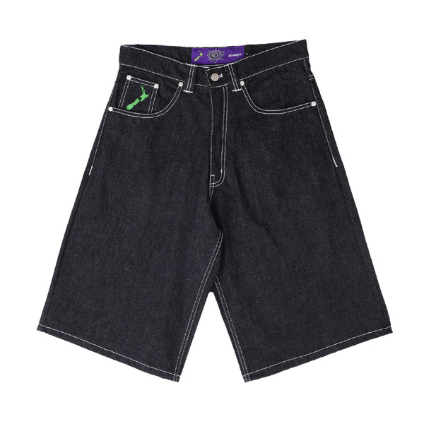 relaxed unisex denim shorts - pocket print