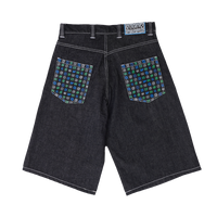 relaxed unisex denim shorts - pocket print