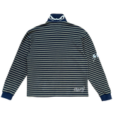 clean stripe rugby polo - navy/khaki