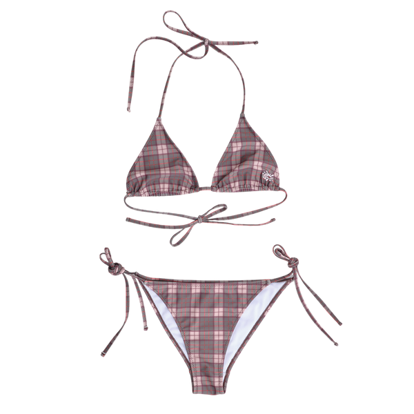 plaid bikini - brown