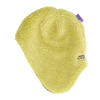 reversible ear flap beanie - purple/green