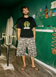 cargo jogger shorts - leafy print