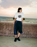 nylon quicky capri - navy/orange/black
