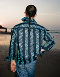 starfish stripe longsleeve shirt - blue/black