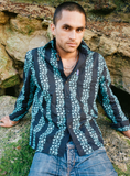 starfish stripe longsleeve shirt - blue/black