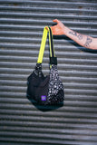 ripstop nylon crossbody bag - black/green