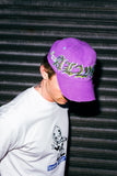 goth snap back cap - purple