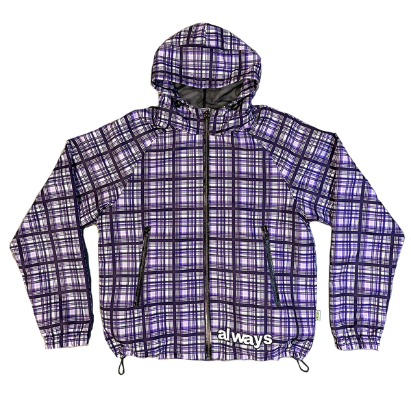 purple plaid bandemic jacket