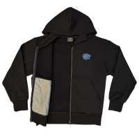 premium zip up hoodie - black