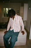 starfish stripe longsleeve shirt - white/orange