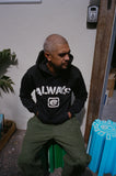 stencil applique hoodie - black