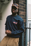 panelled always crewneck - navy
