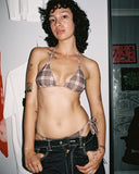 plaid bikini - brown