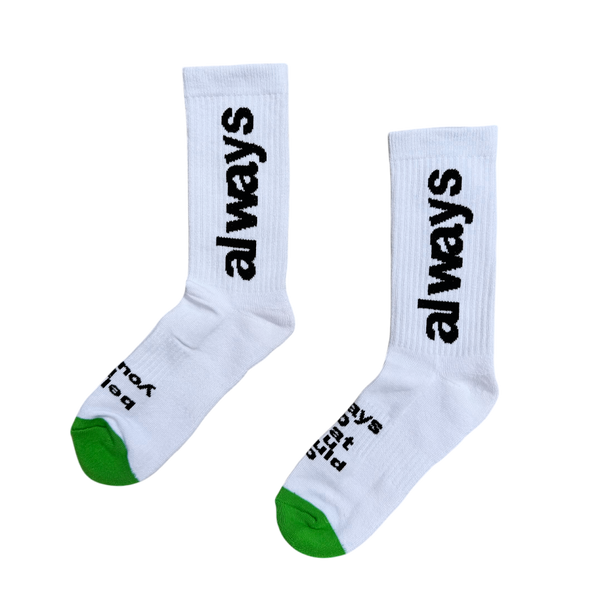 always up sock - white