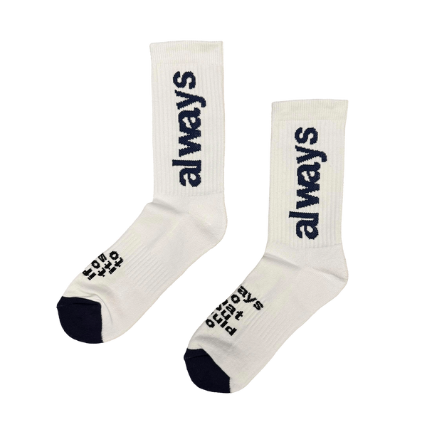 always up cotton crew sock - navy/white