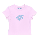 he@rt baby tee - baby pink / silver