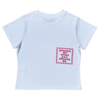 he@rt logo baby tee - white