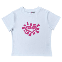 he@rt logo baby tee - white