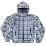 plaid bandemic jacket - blue / grey