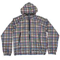 plaid bandemic jacket - burgundy / blue