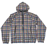 plaid bandemic jacket - burgundy / blue