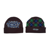 reversible brown cuff beanie - @sun/argyle