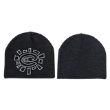 reversible embroid @sun beanie - purple/navy