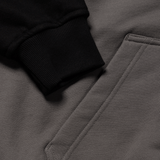 human applique zip up hoodie - black